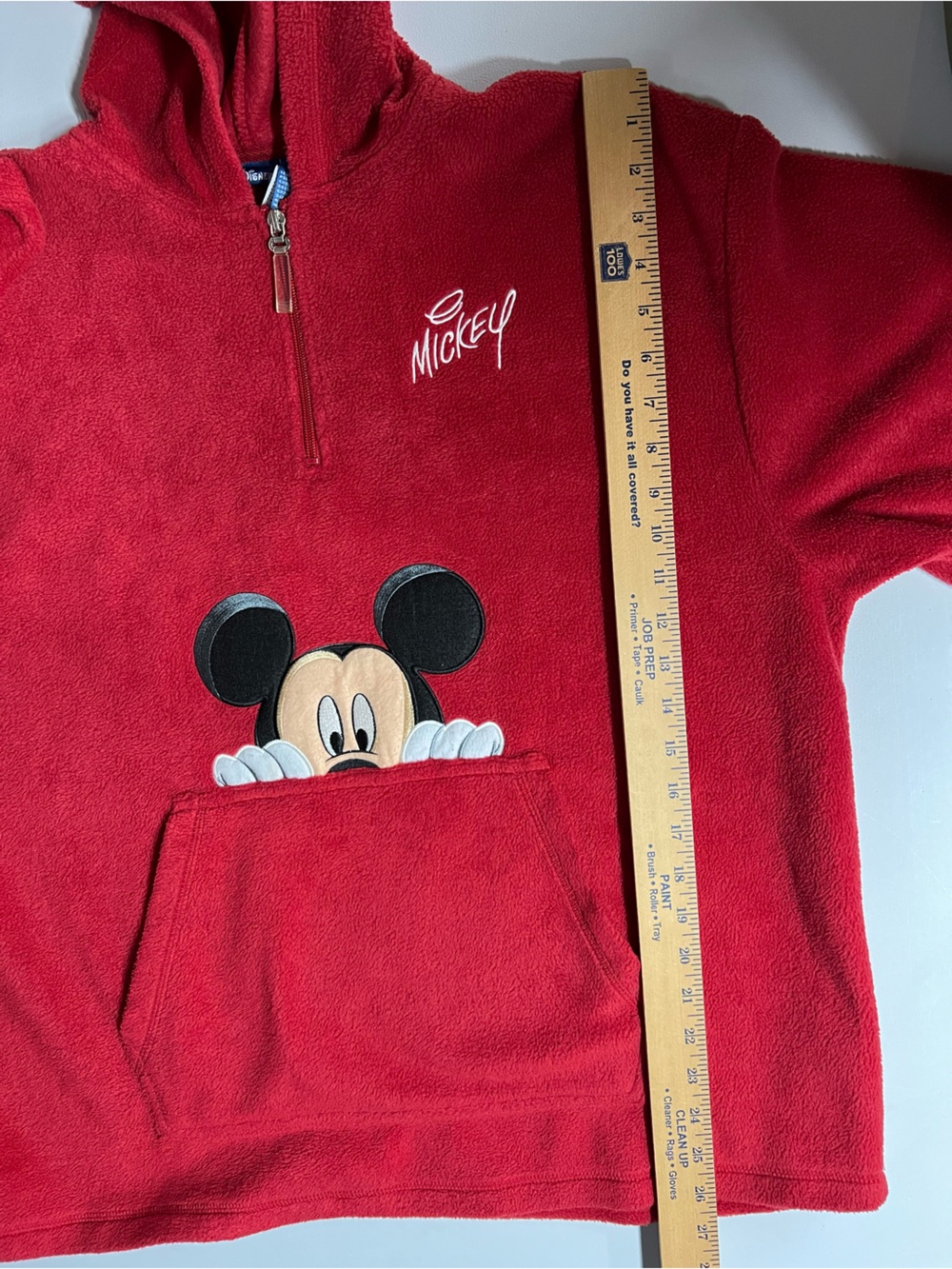 Disney Mickey Red Fleece 1/4 Zip Pullover Womens Large - Picture 3 of 7